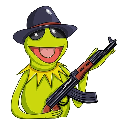 kermit karasham, pistol semprot otomatis, kermit si katak, mesin kermit katak