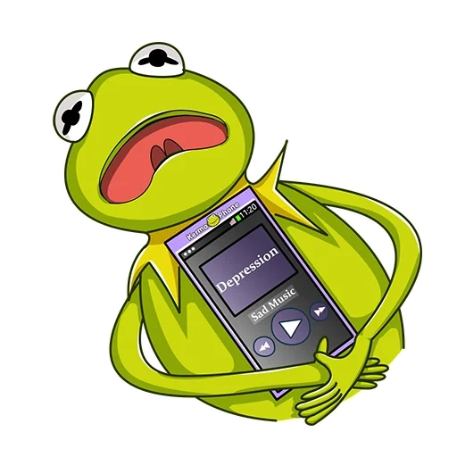 зеленая лягушка, лягушонок кермит, лягушонок кермит телефоном