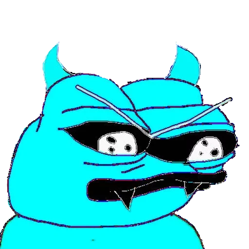 anime, evil pepe, pepe yang marah, blue pepe, meme icefrog