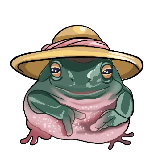 katak, topi kodok, kodok yang lucu, lukisan katak, pola katak yang lucu