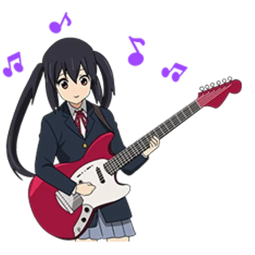 takeda yoshihiko, animación keyon adzusa, guitarra de frijol adzuki de animación, usa la guitarra k on adzusa