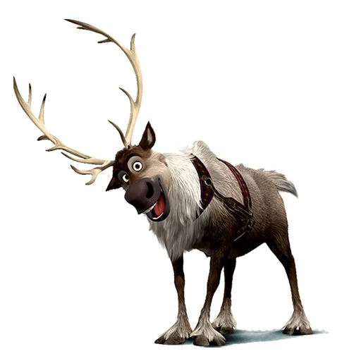 deer, deer sven, cold heart, cold heart with a moose, the cold heart is sven