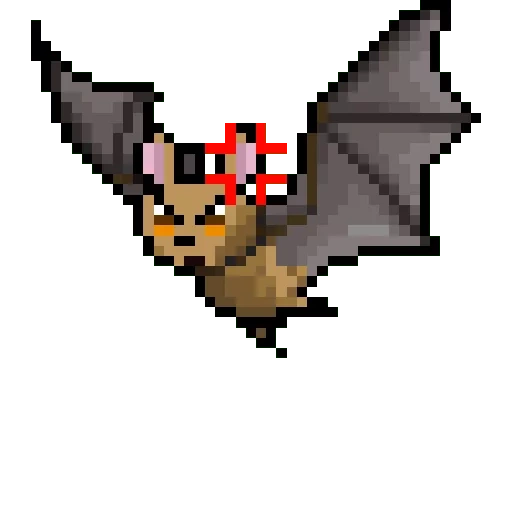 pixel bat, animation bat, pokemon pixel art, démon terrariya, souris batte