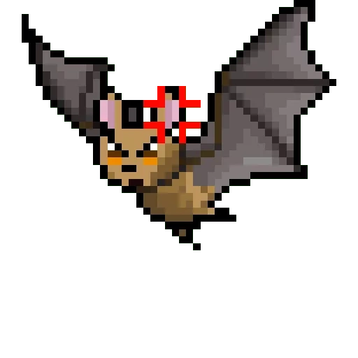 pixelfledermäuse, flak animation, pokemon pixel art, dämon terrariya, bat maus