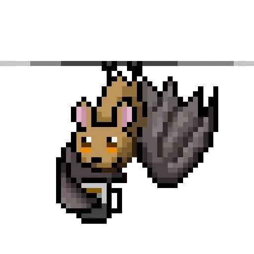 raichi pixelart, pixel art raich, pixel art, pixel fledermäuse, pixel fox