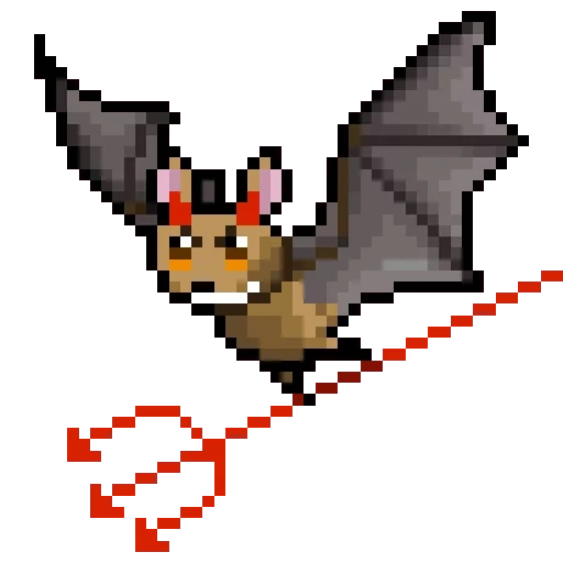 pixel fledermäuse, fair pixel art, dämon terraria, pixel kunst, süße fledermausmaus