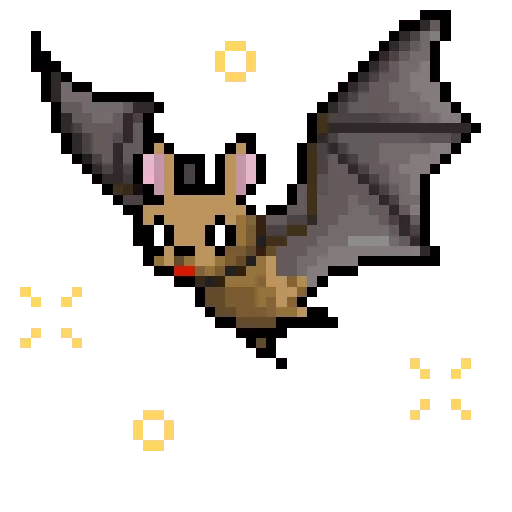 pixel batti, kadababra pokemon pixel art, animazione pipistrello, cultura matumia, pixel art