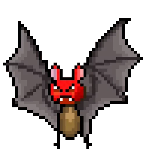 terraria demon, demon rouge terraria, demon voodoo terrariya, pixel bats, demon voodoo terraria