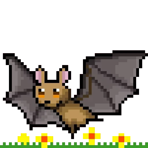 ilustração de morcego, bastes de pixel, animação de morcego, morcego maduro, mouse de morcego doce