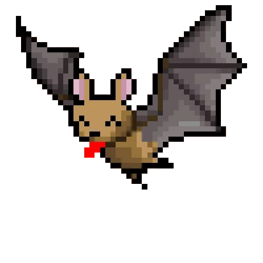 pixel batts, animation de l'évêque, illustration de chauve-souris, bat de l'enfer, cliquez sur multijah