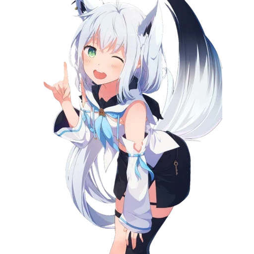 anime, anime neko, fubuki shirakami, anime neco girl, anime di fujiki white