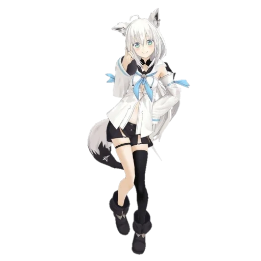 personaggio di anime, fubuki shirakami, modello haijianfube, modello 3d di rattan bianco, shirakami fubuki nagishiro mito