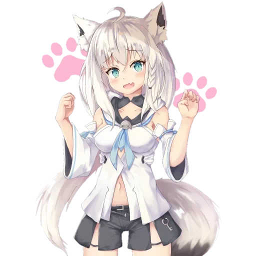 аниме неко, fubuki hololive, fubuki shirakami, shirakami fubuki горничная, shirakami fubuki virtual youtuber