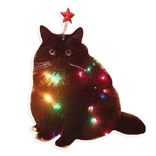 katzenmädchen und, schwarze katze girlande, katze mit einer girlande von augen, katzen hirlyanda firum mem, wenn es noch keinen weihnachtsbaum gibt und sie bereits einen urlaub wollen