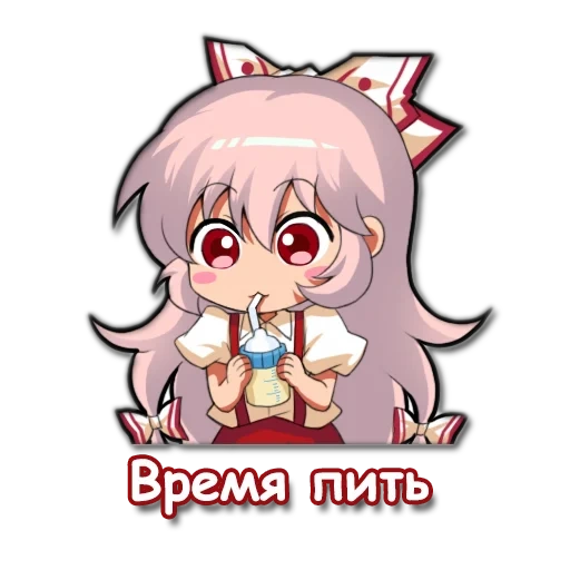 mokou, animation art, back-of-head expression, mokou fujiwara, touhou project