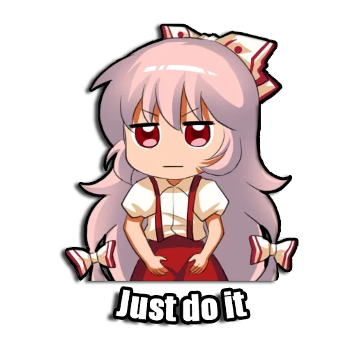 anime kunst, anime lächelt, touhou emoji, anime emoticons, mokou fujiware