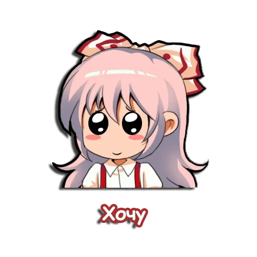 mokou, emoji de anime, emotante mokou, mokou fujiware