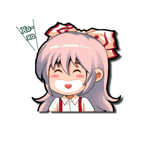 emoji anime, anime smiley face, mokou fujiwara, proyek touhou, anime metamorfosis ekspresi