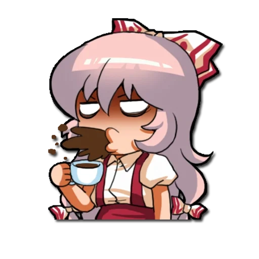 gli anime sorride, emoji anime, touhou emoji, mokou fujiware, progetto touhou