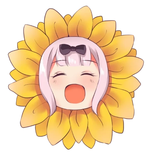 anime, anime, otona non bouguya, mèmes d'anime kobayashi, clipart tournesol avec un sourire