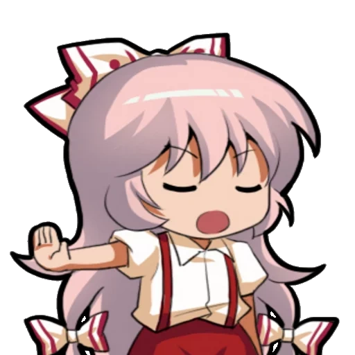 mokou, emoji anime, ekspresi di belakang kepala, proyek touhou, fujiwara no mokou