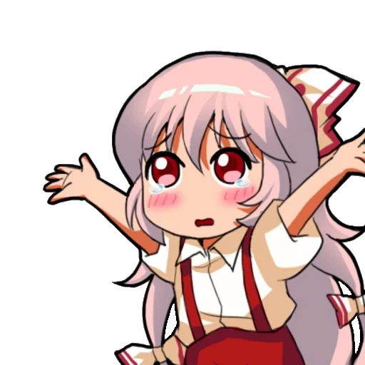 arte de animación, imagen de animación, emoting mokou, sonrisa de animación, personajes de animación