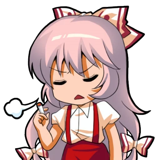 mokou, paket emoji anime, emoji anime, ekspresi di belakang kepala, anime smiley face