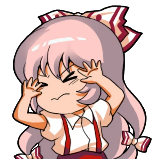 sourines anime, touhou emoji, émouvant mokou, émoticônes d'anime, projet touhou