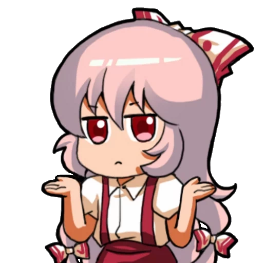 mokou, anime sorri, touhou emotas, emoticons de anime, projeto touhou