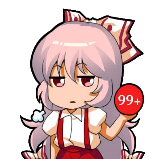 аниме, mokou, аниме смайлы, touhou эмодзи, touhou project