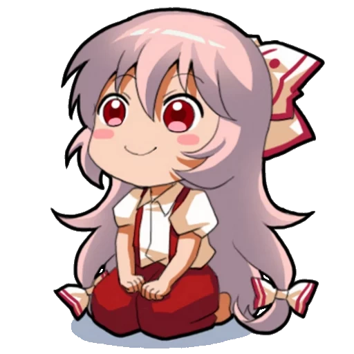 gli anime sorride, touhou emoji, disegni anime, emoting mokou, emoticon anime