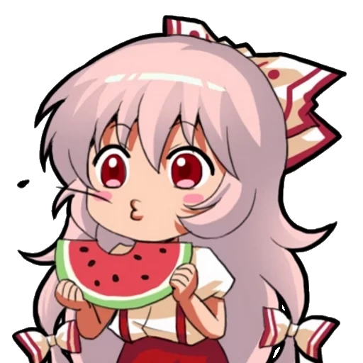 mokou, mokou emote, paquete de expresión de animación, símbolo de expresión de animación, touhou project