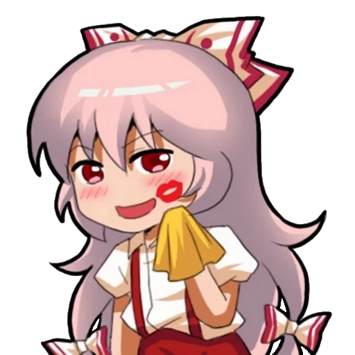 anime, paket emoji anime, gambar anime, emoting mokou, karakter anime