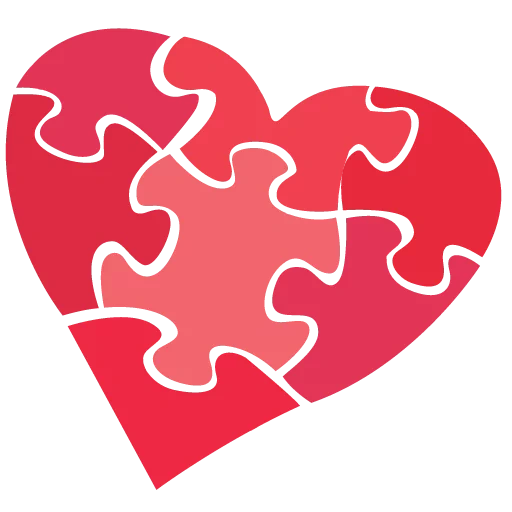 cuore, cuore di puzzle, il cuore dei puzzle, cuore di genshin, cuore due pezzi della forma di un puzzle