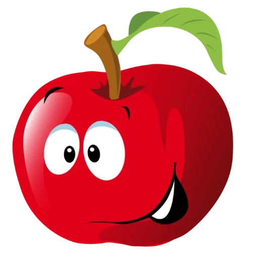 apple fruit, яблоко глазами, красное яблоко, веселые фрукты, мультяшные фрукты овощи