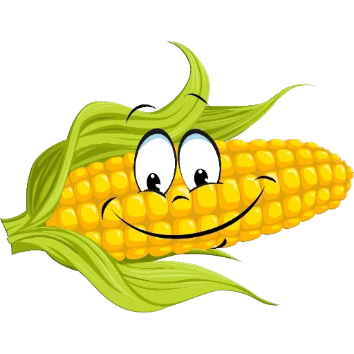 кукуруза клипарт, веселая кукуруза, кукуруза смайлик, кукуруза початке, кукуруза мультяшная