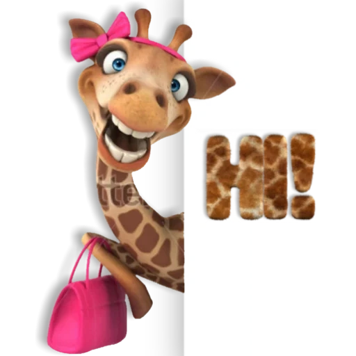divertissement de la girafe, girafe joyeuse, mimi girafe porcelet, la girafe regarde dehors, girafe joyeuse