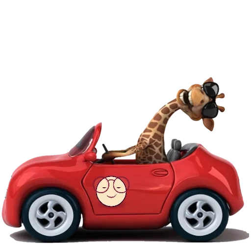 car, автомобиль, жираф машине, автомобиль d-man, мультяшный жираф автомобиле