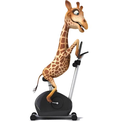 roller giraffa, illustrazione giraffa, giraffa cartoon art 3d, circo delle giraffe del madagascar, illustrazione dello scooter della giraffa