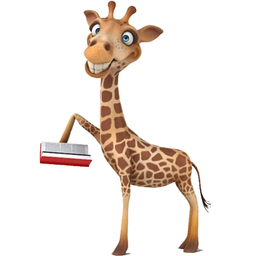 giraffe fun, giraffe with glasses, merry giraffe, giraffe with a white background, fun cartoon giraffe stock