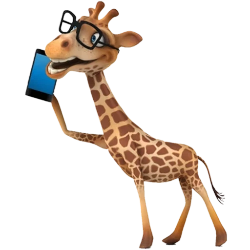 divertissement de la girafe, fun girafe, cartoon de girafe, girafe sur fond blanc, fun dessin animé girafe en stock