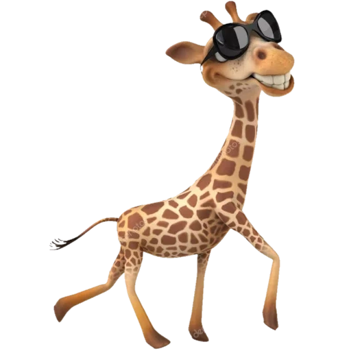 la giraffa, giraffa entertainment, giraffa divertente, cartoon della giraffa, giraffa su sfondo bianco