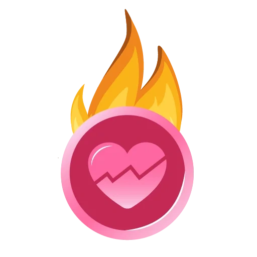 icon lamp, heart fire, expression of heart fire, burning heart emoji, expression heart fire replication
