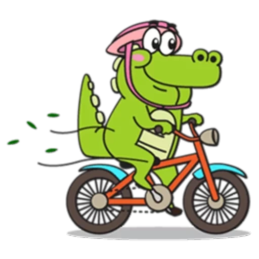 на велосипеде, дракон велосипеде, велосипед крокодил, динозавр велосипеде, динозавр велосипеде клипарт