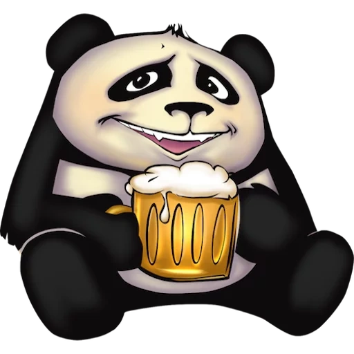 panda, panda bebiendo, panda genial, gracioso pandocheck