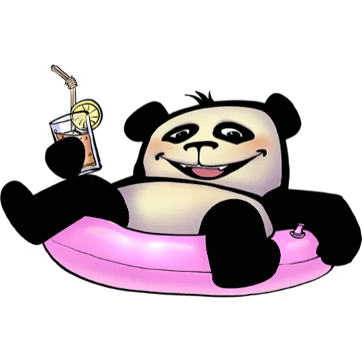 panda, lustig, panda trinkt, lustige pfannkuchen, cooler panda