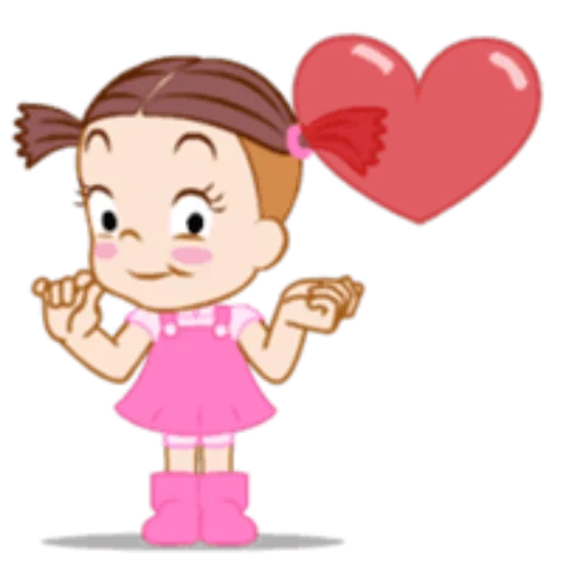 girl, splint, heart-shaped girl, the girl waved her underwear, kiss cartoon