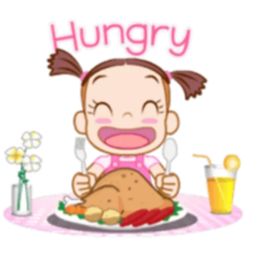 clipart, mignon de dessin animé, petite fille, lucu animé