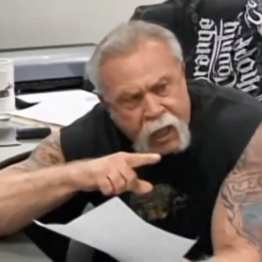 der männliche, amerikanischer chopper, american chopper meme, amerikanische hubschraubermeme, amerikanischer hubschrauber schwören