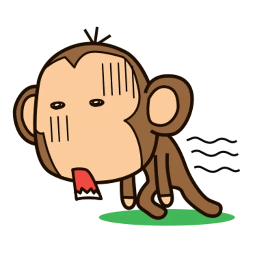 una scimmia, scimmie, cartoon da scimmia, scimmia dei cartoni animati, creatori di linee neng gesrek